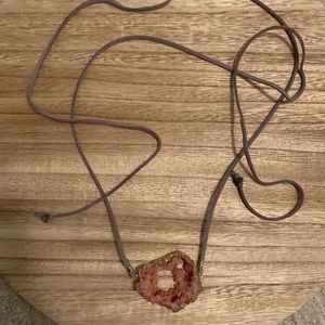 Pink Druzy Stone Choker Necklace